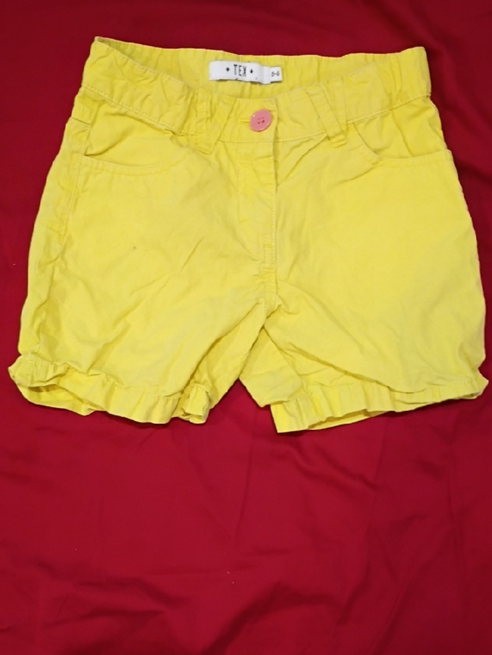 & Other Stories Bright Yellow Ruffle Hem Kids Shorts